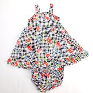 Gingham Floral Sun Dress w Bloomers Baby Girls 18 Months 18M Monkey Bars